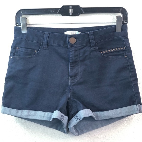 love, Fire Pants - Love Fire dark denim studded shorts Size 7